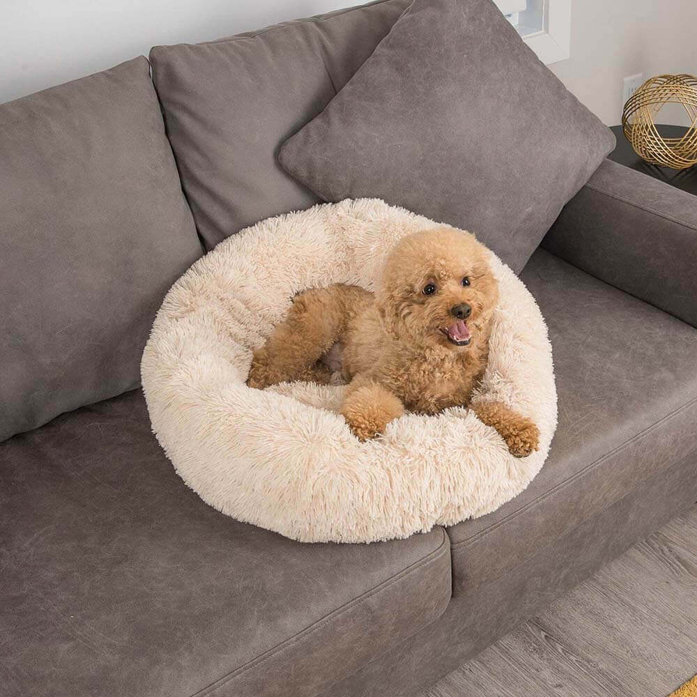 Tamarama | Fluffy Round Faux Fur Dog Bed - image 5