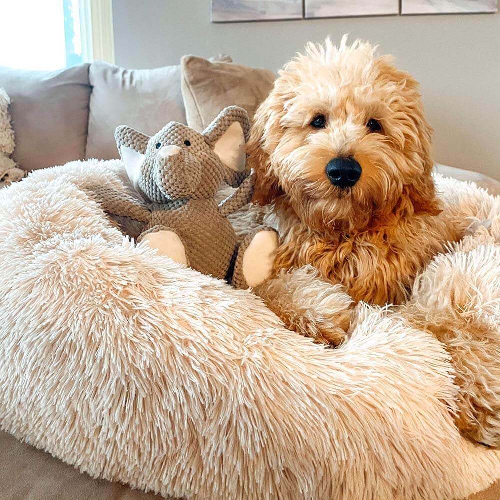 Tamarama | Fluffy Round Faux Fur Dog Bed - image 10