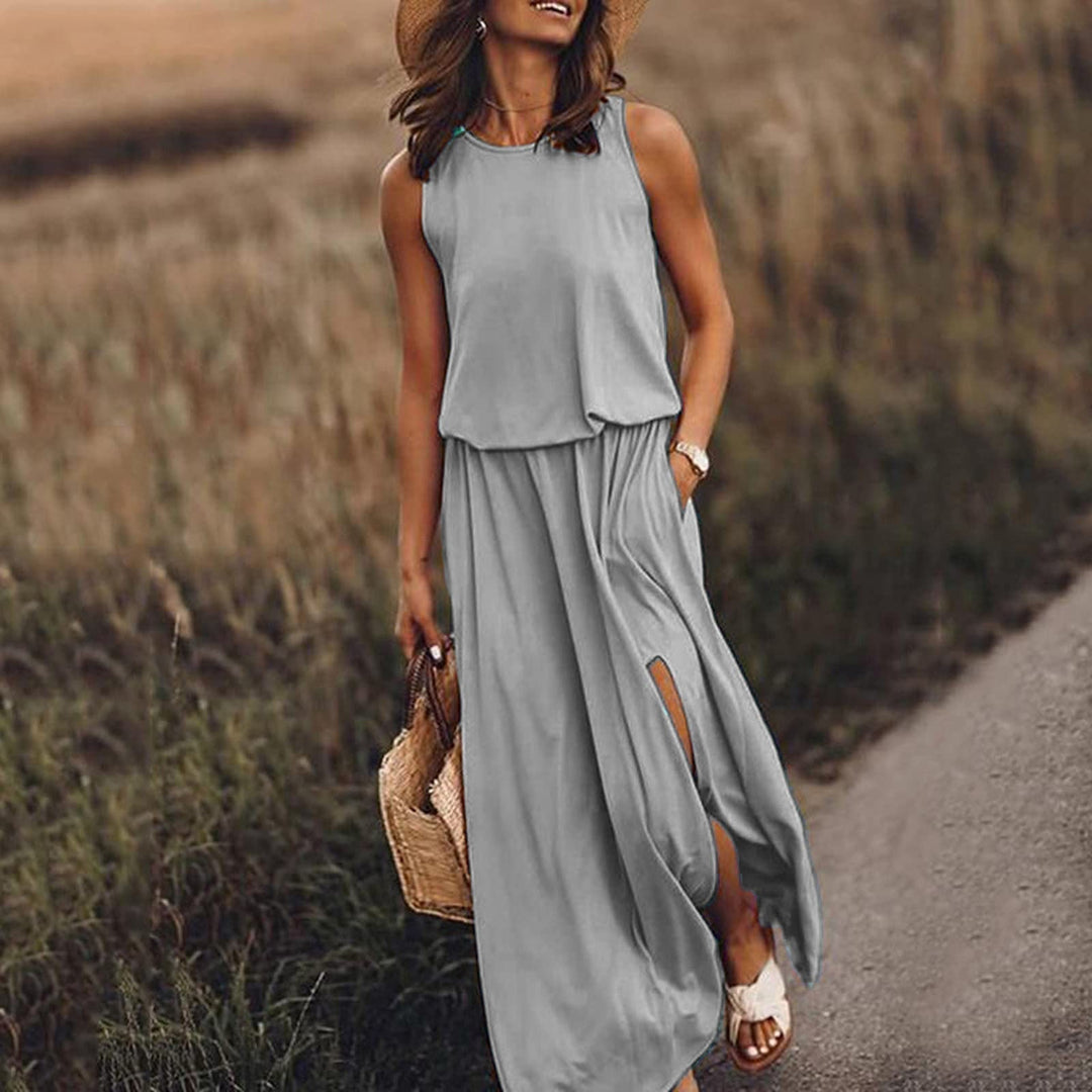 Lisandra | Women's Sleeveless Maxi Dress with Side Slits - image 4