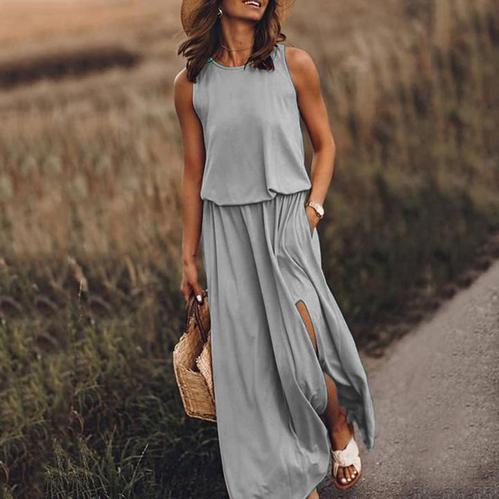 Lisandra | Women's Sleeveless Maxi Dress with Side Slits - image 4