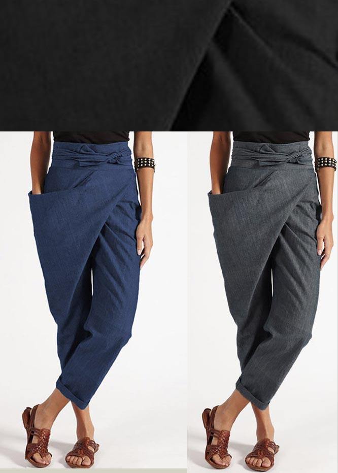 Matilda | Women's Asymmetric Wrap High Waist Cotton Harem Pants