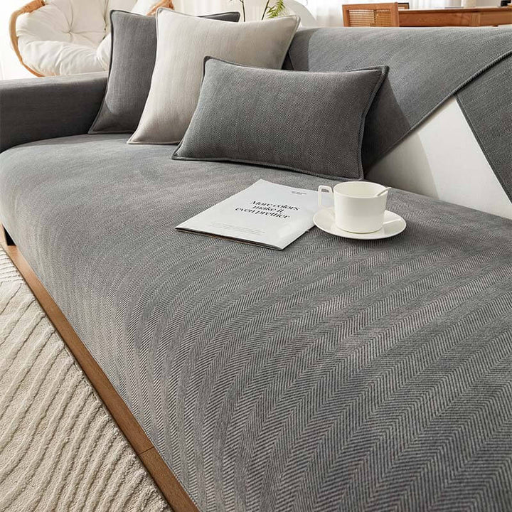 Bombo | Waterproof Herringbone Chenille Couch Cover - image 10