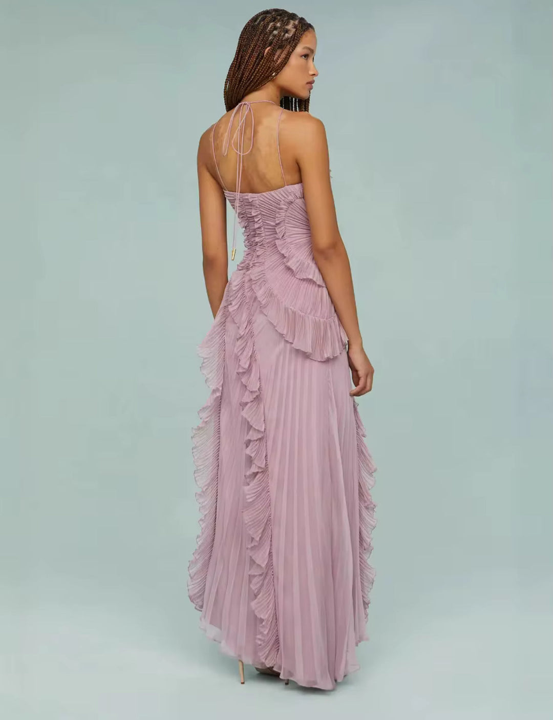 Mariel | Women's Pleated Ruffle Maxi Dress