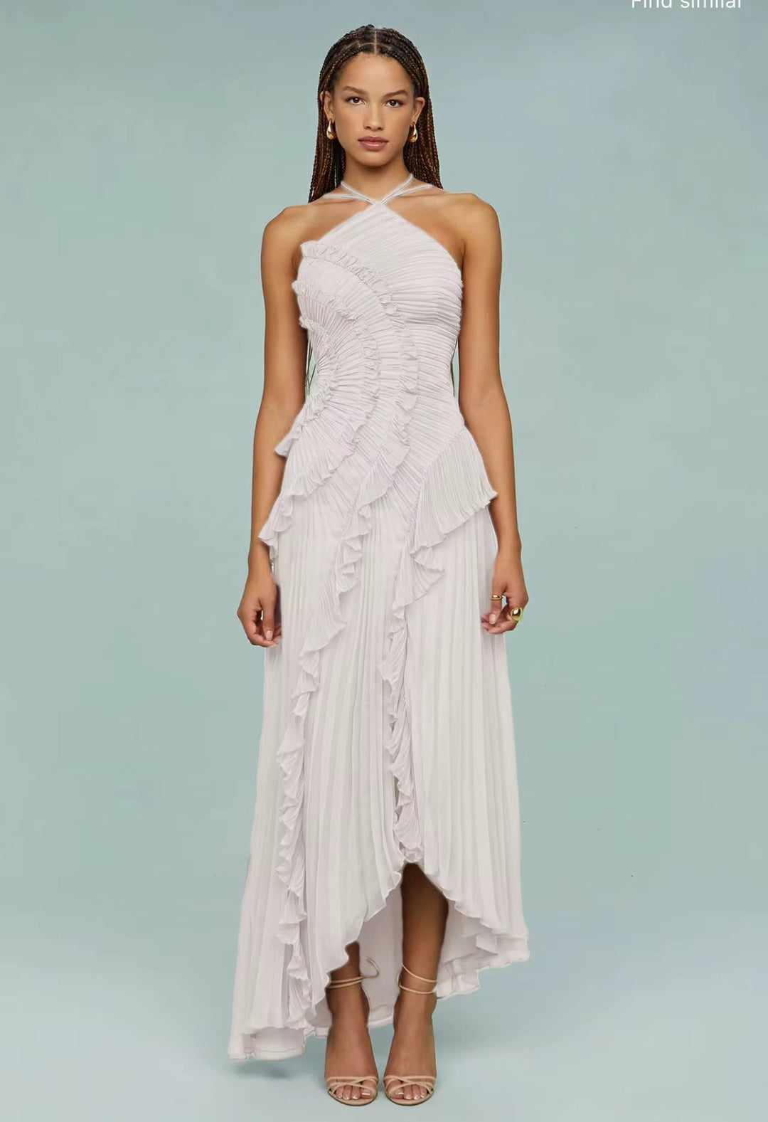 Mariel | Women's Pleated Ruffle Maxi Dress
