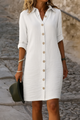 Bonifacia | Women's Button-Front Shirt Dress with Rolled Sleeves - image 5