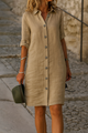 Bonifacia | Women's Button-Front Shirt Dress with Rolled Sleeves - image 7