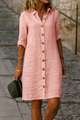 Bonifacia | Women's Button-Front Shirt Dress with Rolled Sleeves - image 9
