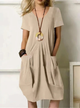 Gemma-Rose midi dress, round neck, short sleeves, pockets