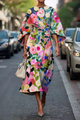Florentina | Women's Cocktail Floral Midi Dress with Round Neck and Short Sleeves - image 1