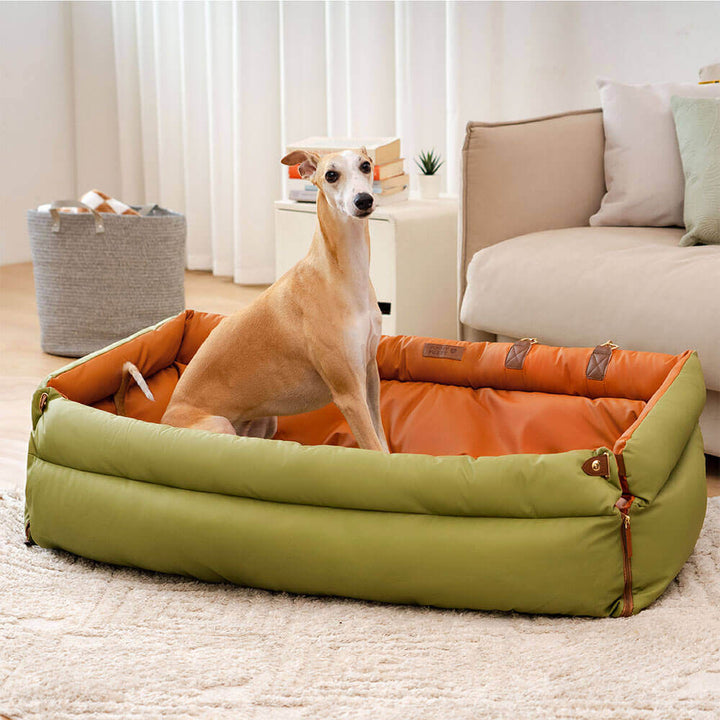 Wallaga | Large Faux Leather Dog Car Booster Bed - image 7
