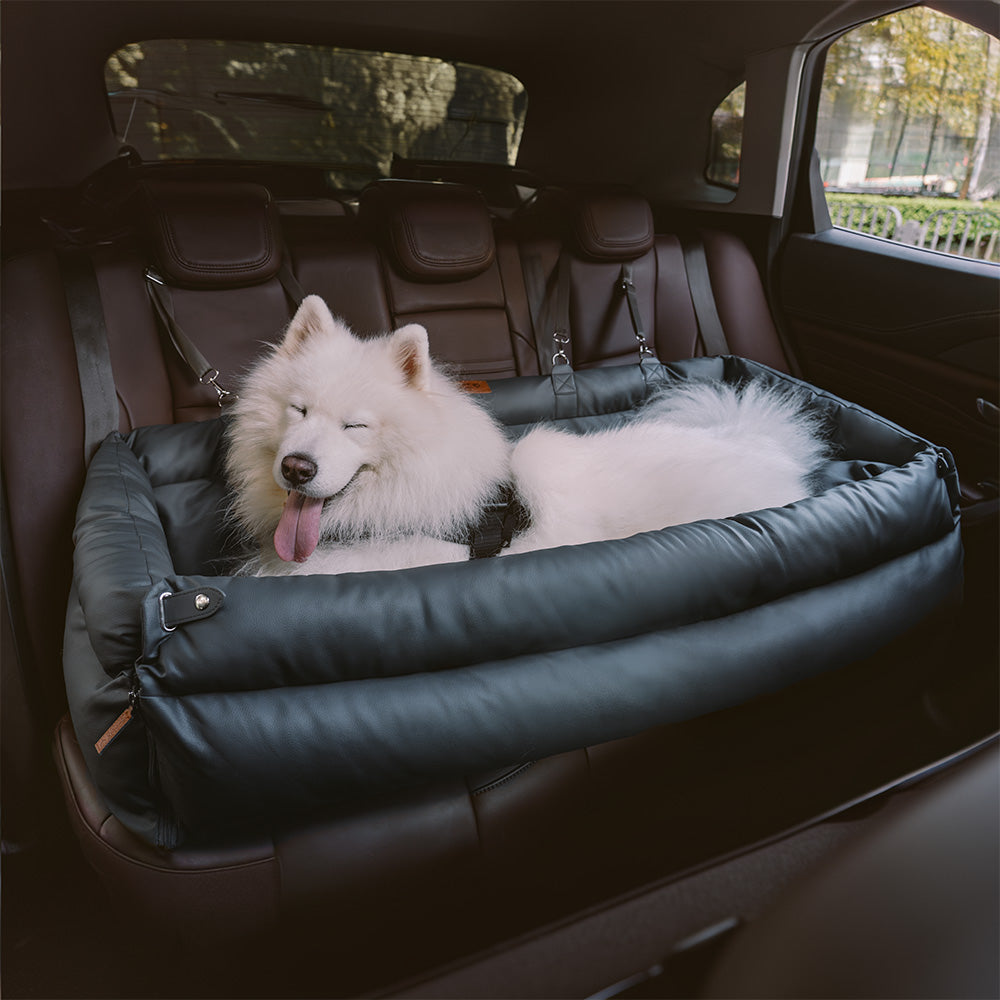 Wallaga | Large Faux Leather Dog Car Booster Bed - image 10