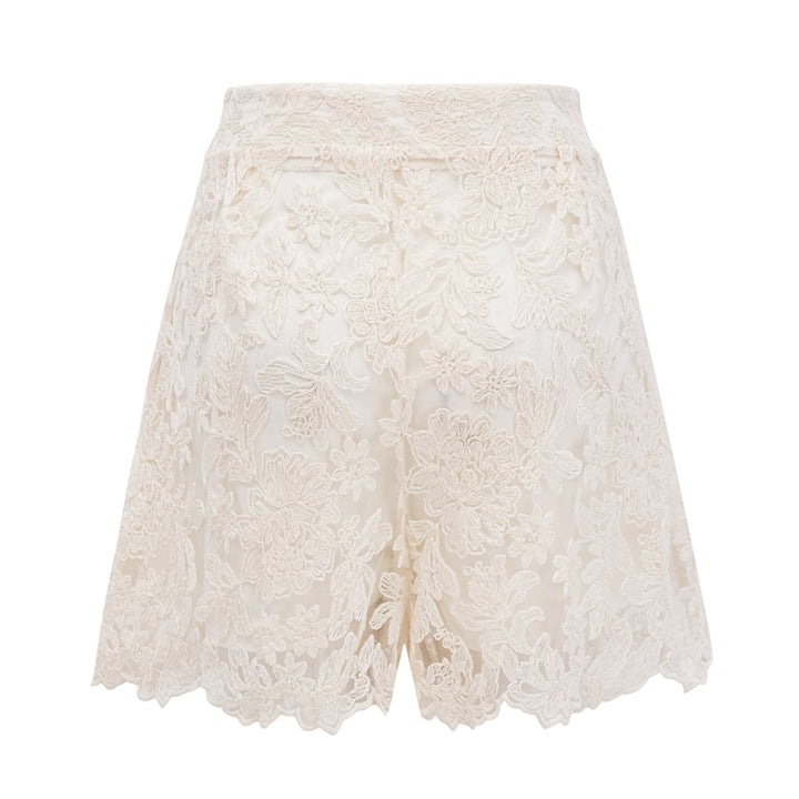 Xanthe | Women's Ivory Turtleneck Floral Jacket & Shorts Set