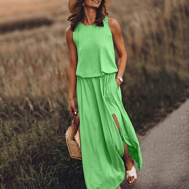 Lisandra | Women's Sleeveless Maxi Dress with Side Slits - image 8