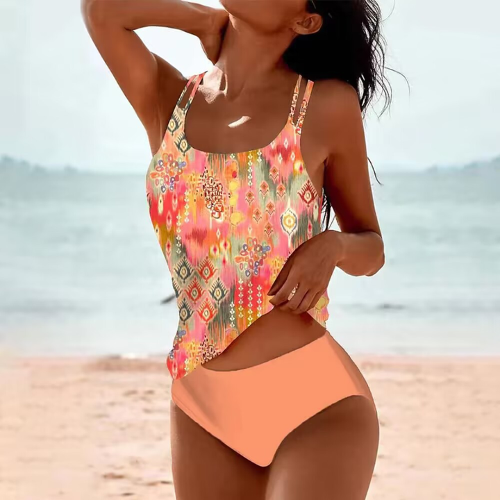 Gisele | Women's Printed Tankini Set with Scoop Neck - image 3