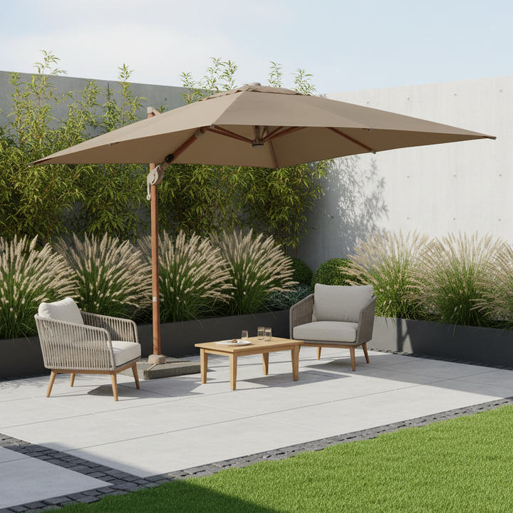 Gerroa | Luxury 3 x 3 Cantilever Garden Parasol, 360° Rotation & Granite Base, Premium Outdoor Shade for Patio & Garden - image 1