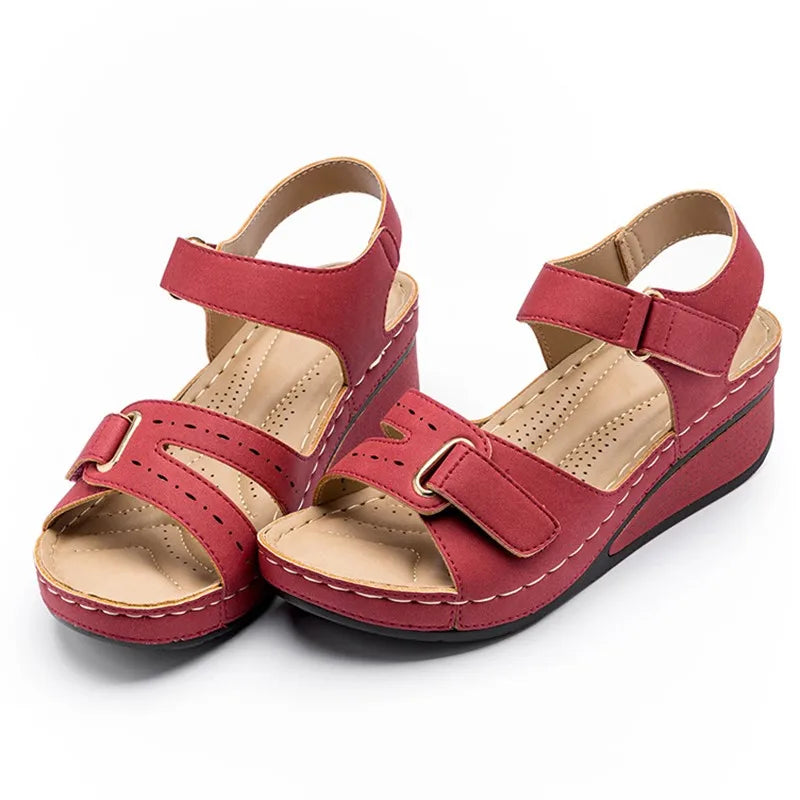 Romy | Women's Open-Toe Orthopedic Sandals with Wedge Heel and Gel Sole