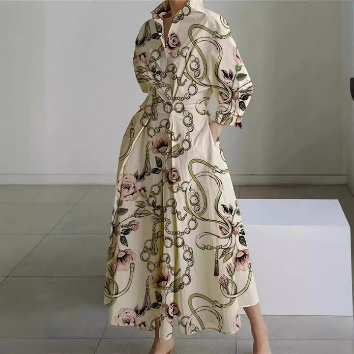 Alora | Women's Elegant Front Wrap Collared Maxi Dress