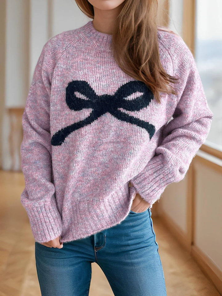 Yolanda | Women's Elegant Bow Knit Sweater for Autumn & Winter