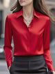 Blanchefleur | Women's Collared Blouse with Long Sleeves and Button Front - image 4