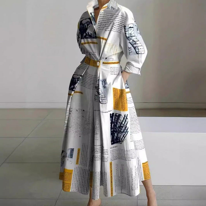 Alora | Women's Elegant Front Wrap Collared Maxi Dress
