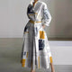 Alora | Women's Elegant Front Wrap Collared Maxi Dress