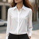 Blanchefleur | Women's Collared Blouse with Long Sleeves and Button Front - image 3