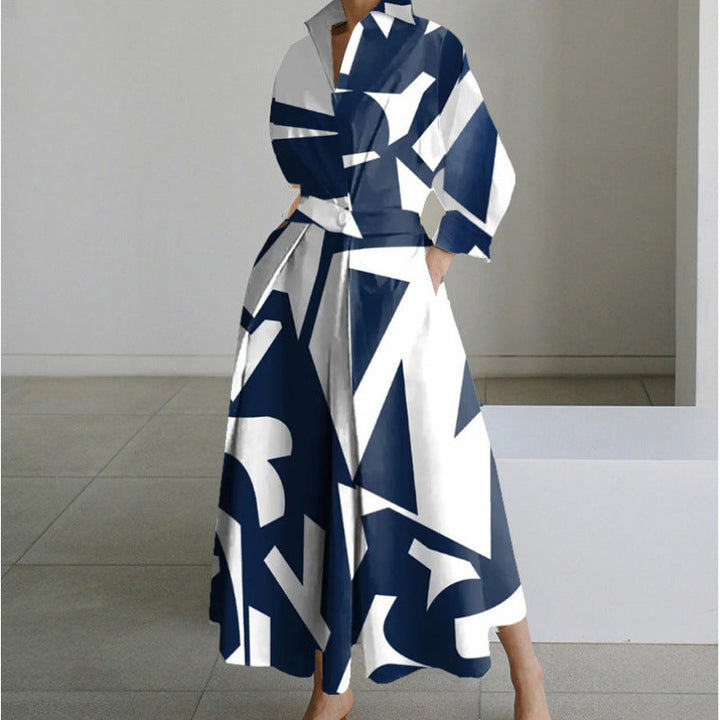 Alora | Women's Elegant Front Wrap Collared Maxi Dress