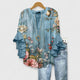 Althea | Women's Elegant Ruffle Sleeve Floral Blouse
