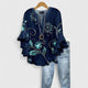 Althea | Women's Elegant Ruffle Sleeve Floral Blouse