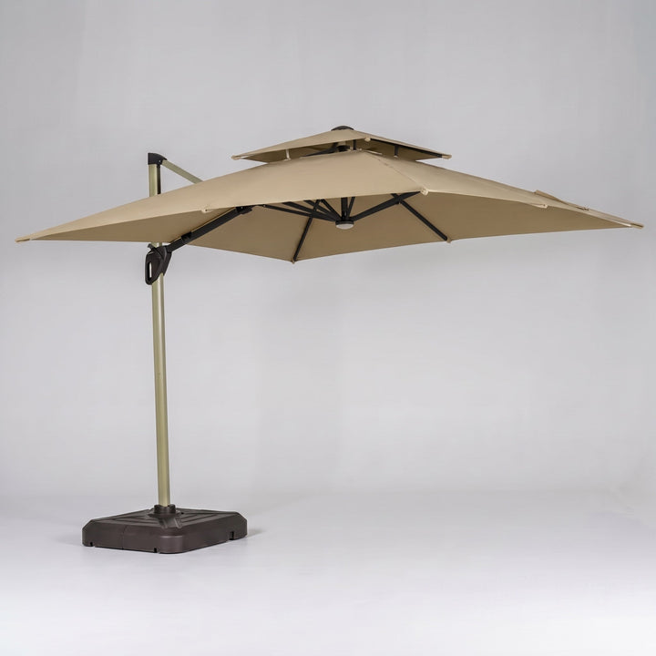 Byron | Outdoor Cantilever Parasol with 360° Rotation and Solar LED Lighting - image 2