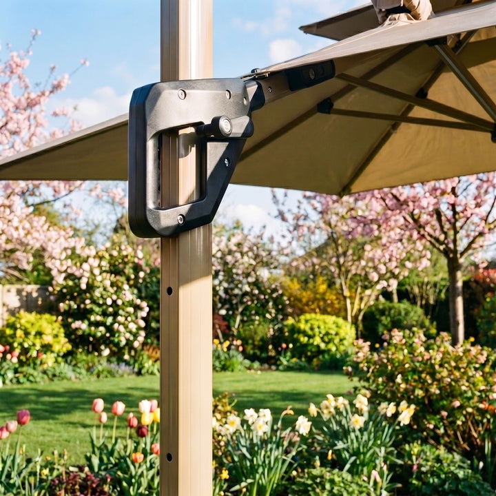 Byron | Outdoor Cantilever Parasol with 360° Rotation and Solar LED Lighting - image 5