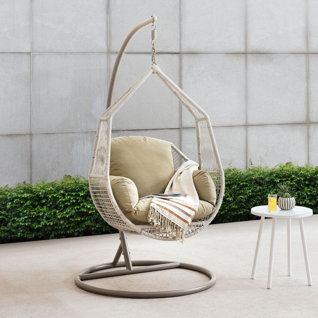 Bawley | Outdoor Hanging Egg Chair with Stand, Freestanding Garden Swing Chair - image 1