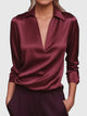 Lacreta | Women's Elegant Draped Neckline Long Sleeve Blouse