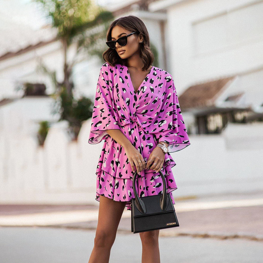 Tilda | Women's Floral V-Neck Mini Dress - image 3