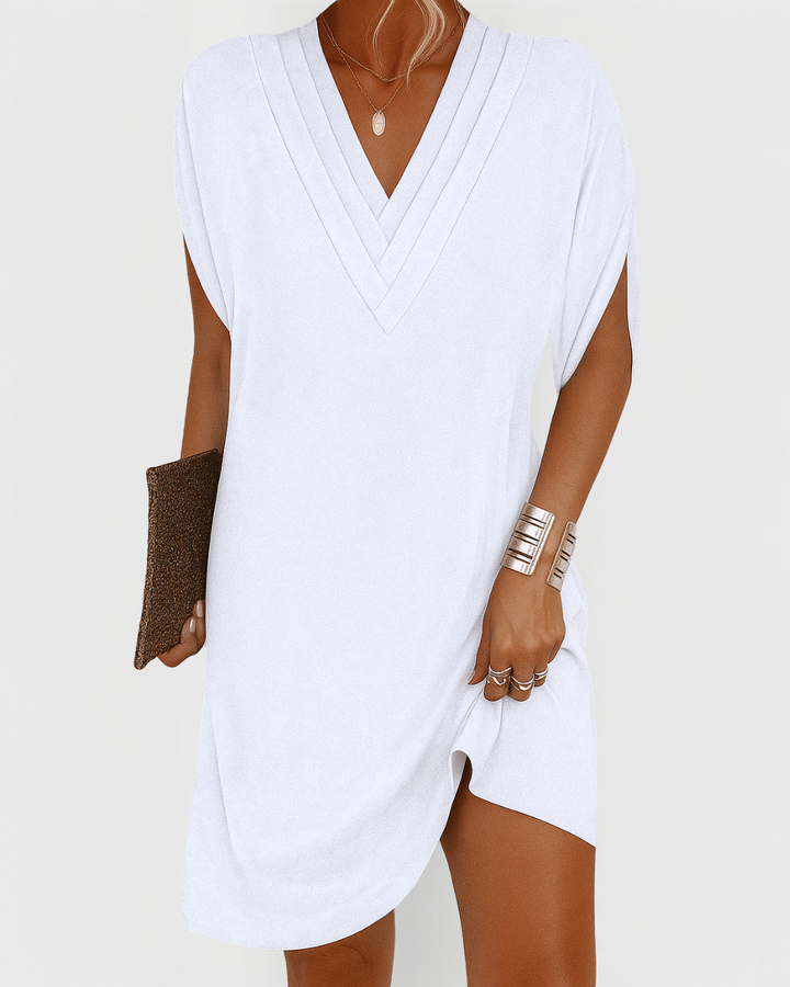 Giovanna mini dress, v-neck, short sleeves