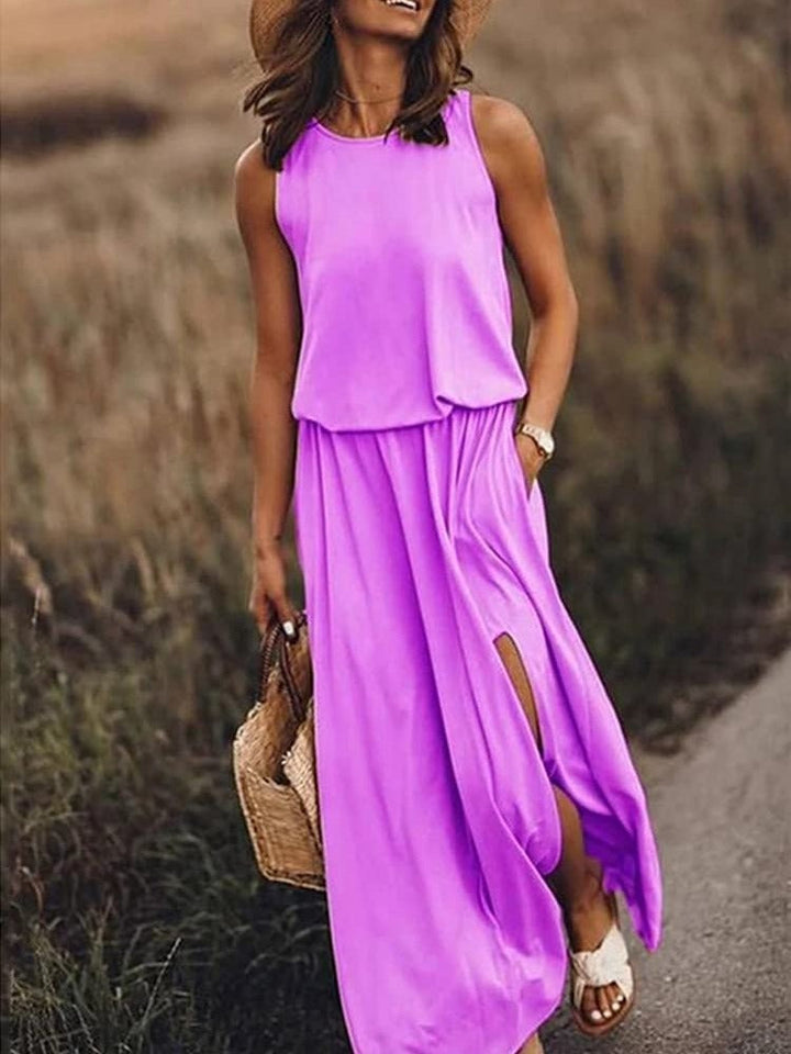 Lisandra | Women's Sleeveless Maxi Dress with Side Slits - image 7