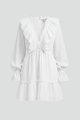 Lelia | Women's Mini Dress with V-Neck and Ruffle Trim