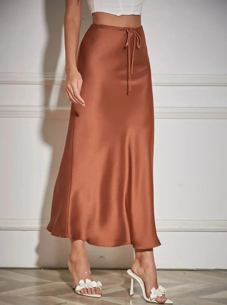 Gloria | Women's Satin High-Waist Maxi Skirt