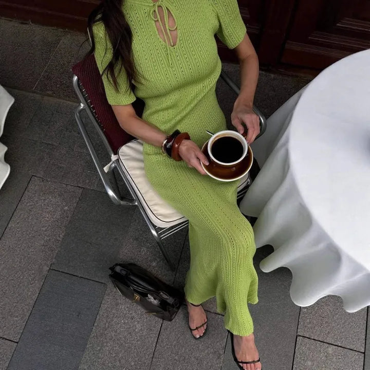 Annunziata knit fishtail maxi dress