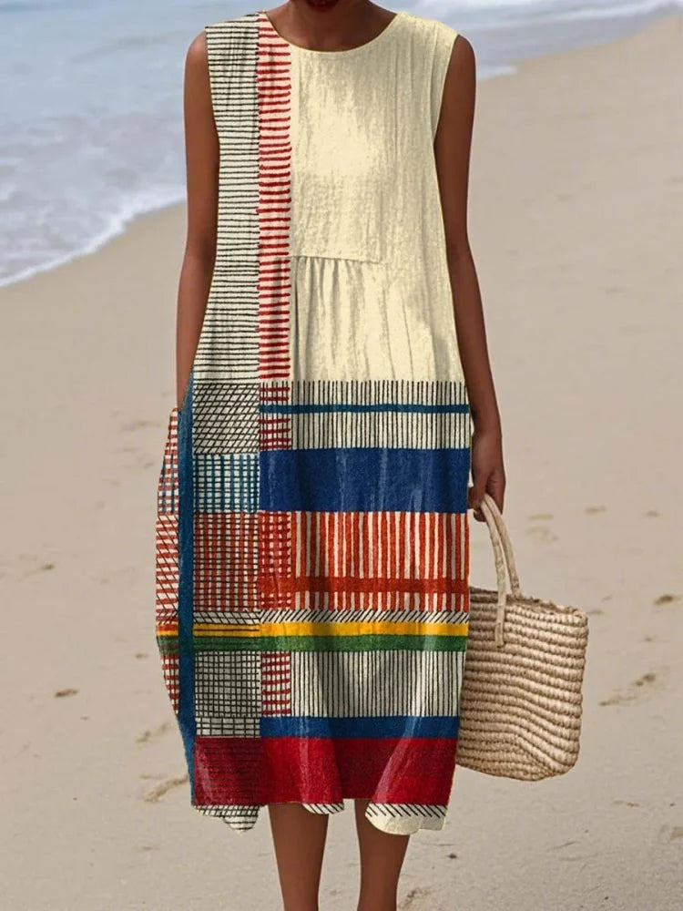 Elena | Women's Elegant Art Midi Dress