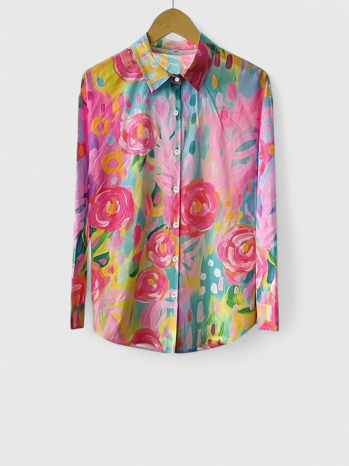 Anica | Women's Comfortable-Fit Blouse with Colorful Print