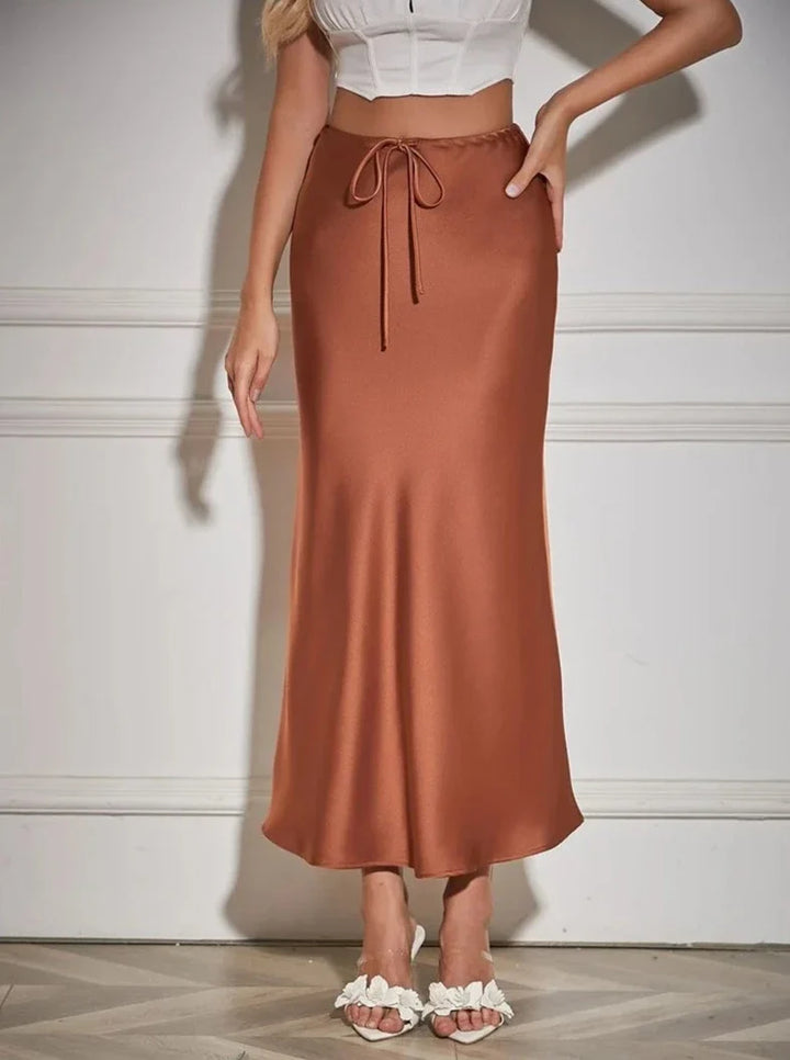 Gloria | Women's Satin High-Waist Maxi Skirt