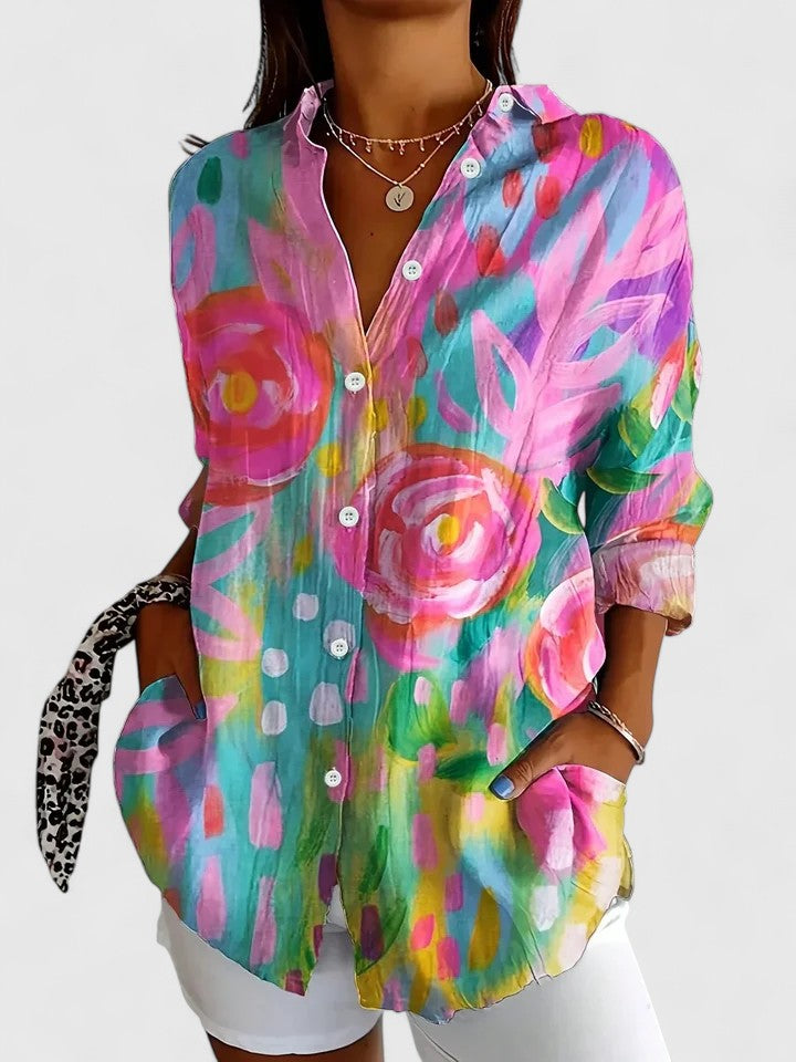 Anica | Women's Comfortable-Fit Blouse with Colorful Print