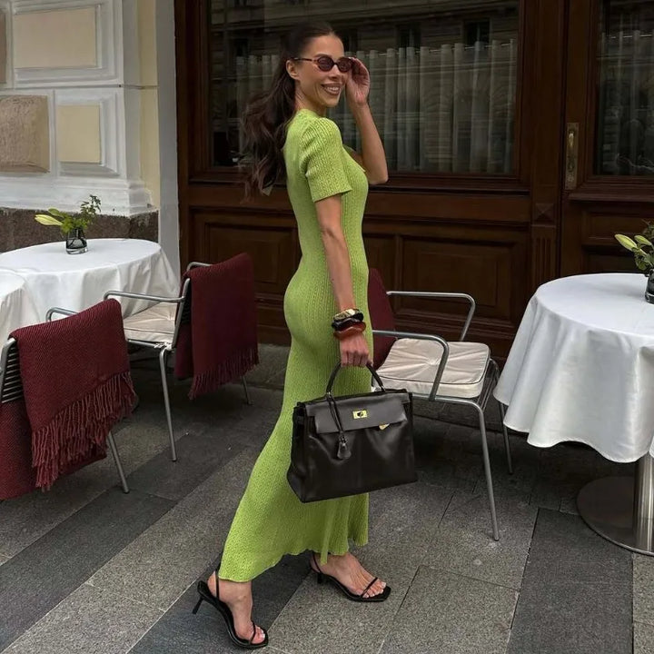 Annunziata knit fishtail maxi dress