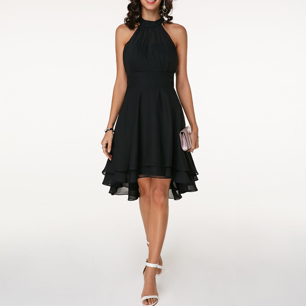 Nicoletta | Women's Halter Neck Mini Dress - image 3