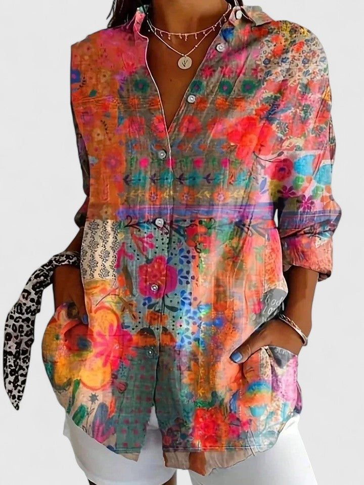 Anica | Women's Comfortable-Fit Blouse with Colorful Print