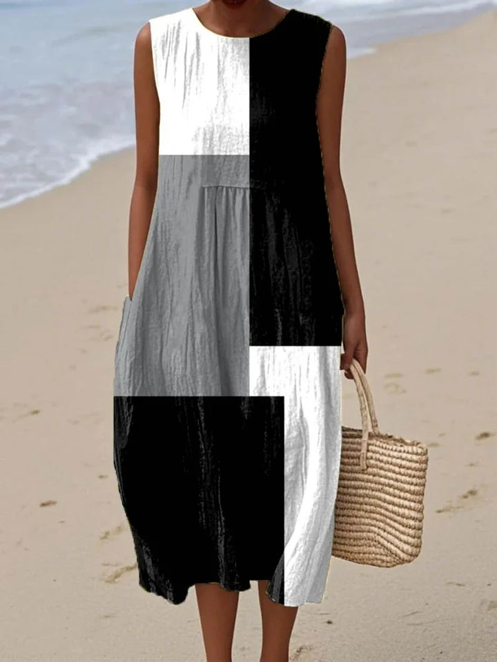 Elena | Women's Elegant Art Midi Dress
