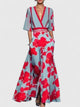 Adelina | Women's Tie-Waist Floral Maxi Dress with V-Neck and Three-Quarter Sleeves - image 2