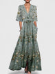 Adelina | Women's Tie-Waist Floral Maxi Dress with V-Neck and Three-Quarter Sleeves - image 7