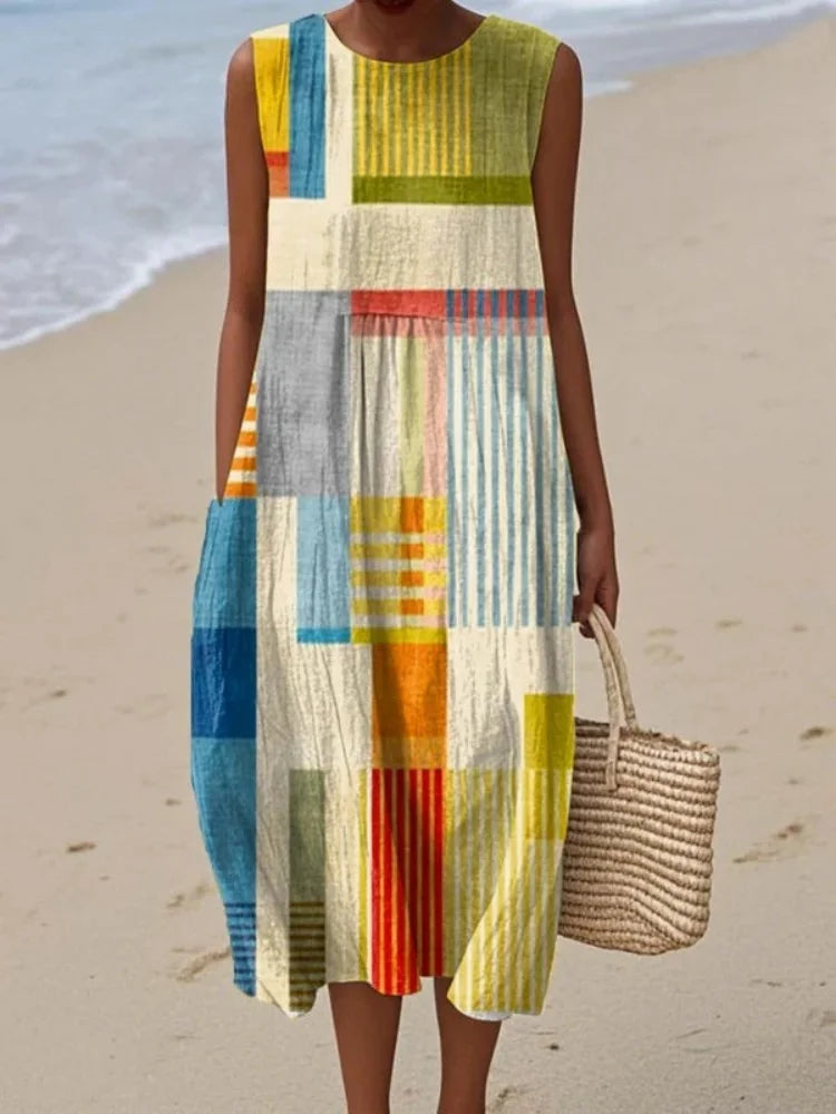 Elena | Women's Elegant Art Midi Dress